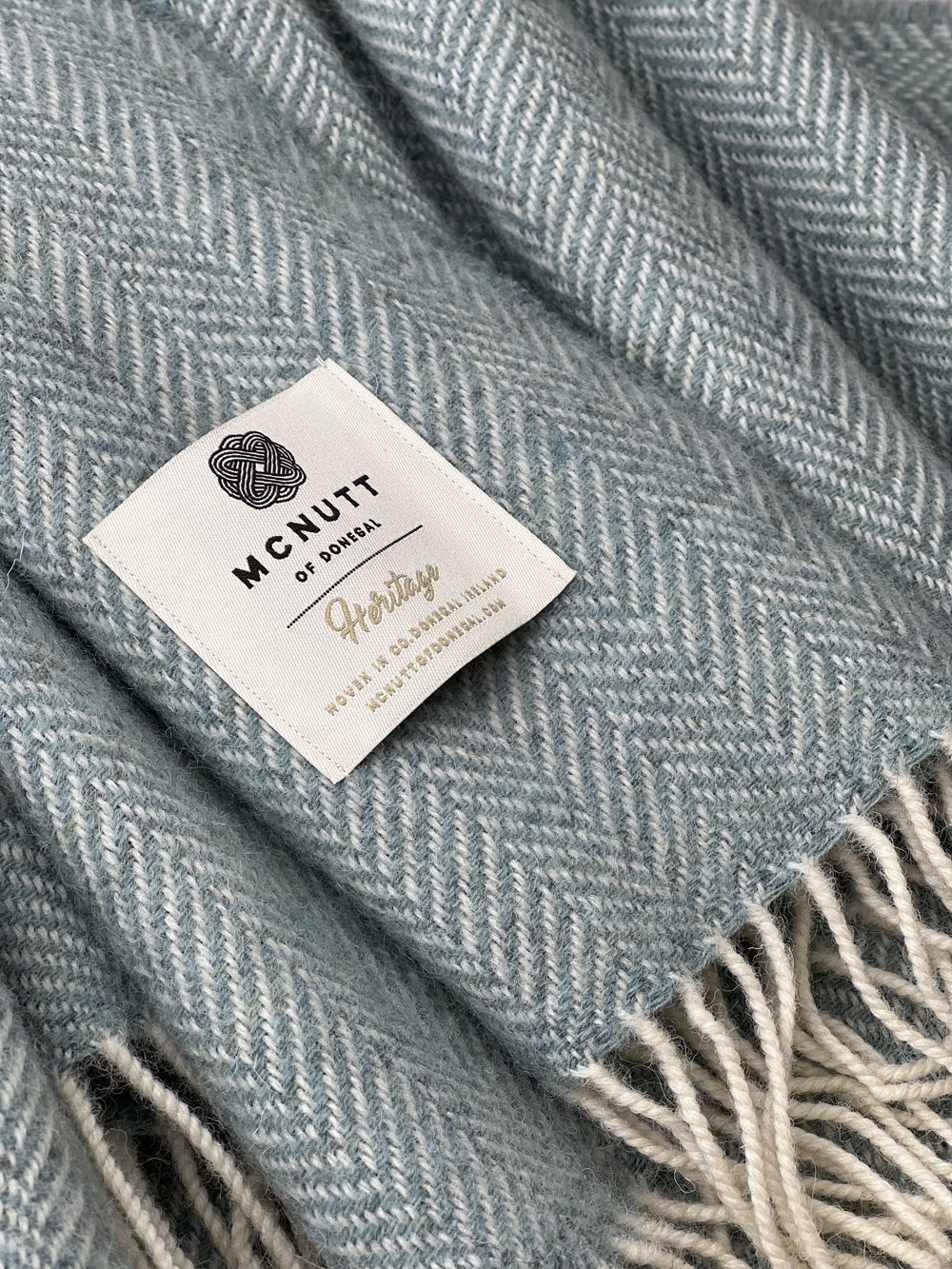 Seagreen Herringbone McNutt Blanket