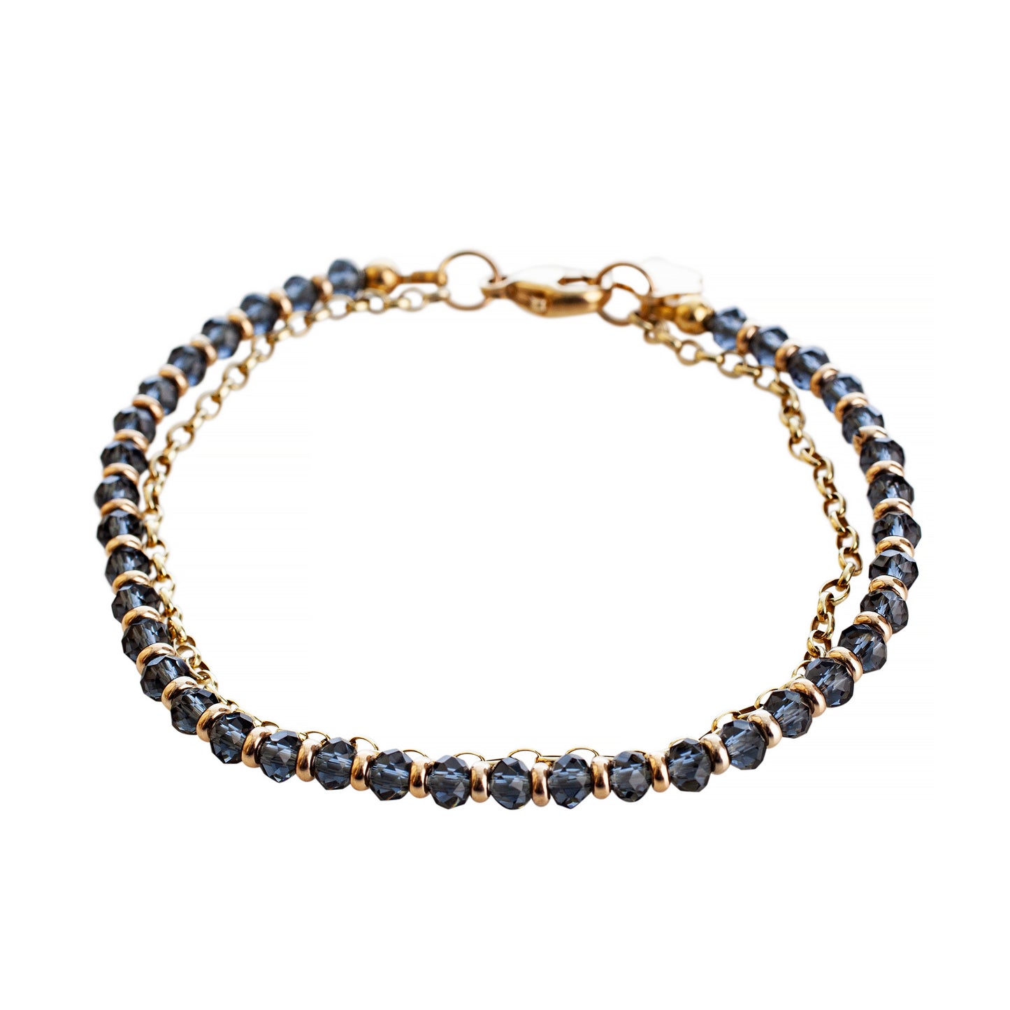 Ripple Gold and Iolite Bracelet