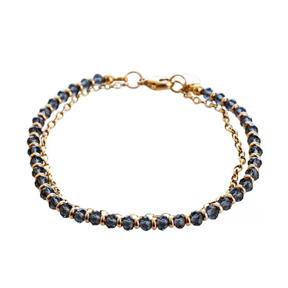 Ripple Gold and Iolite Bracelet