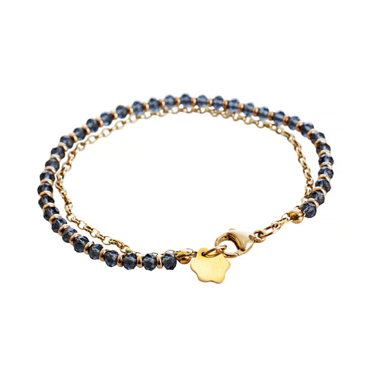 Ripple Gold and Iolite Bracelet