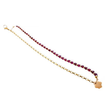 Ripple Garnet and Gold Bracelet