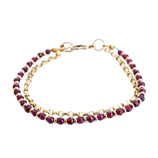 Ripple Garnet and Gold Bracelet