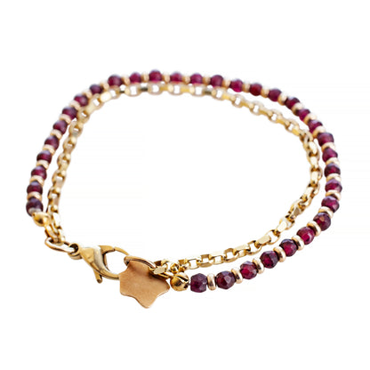 Ripple Garnet and Gold Bracelet