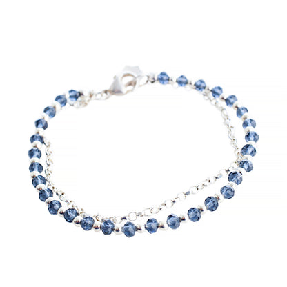 Ripple Silver and Iolite Bracelet