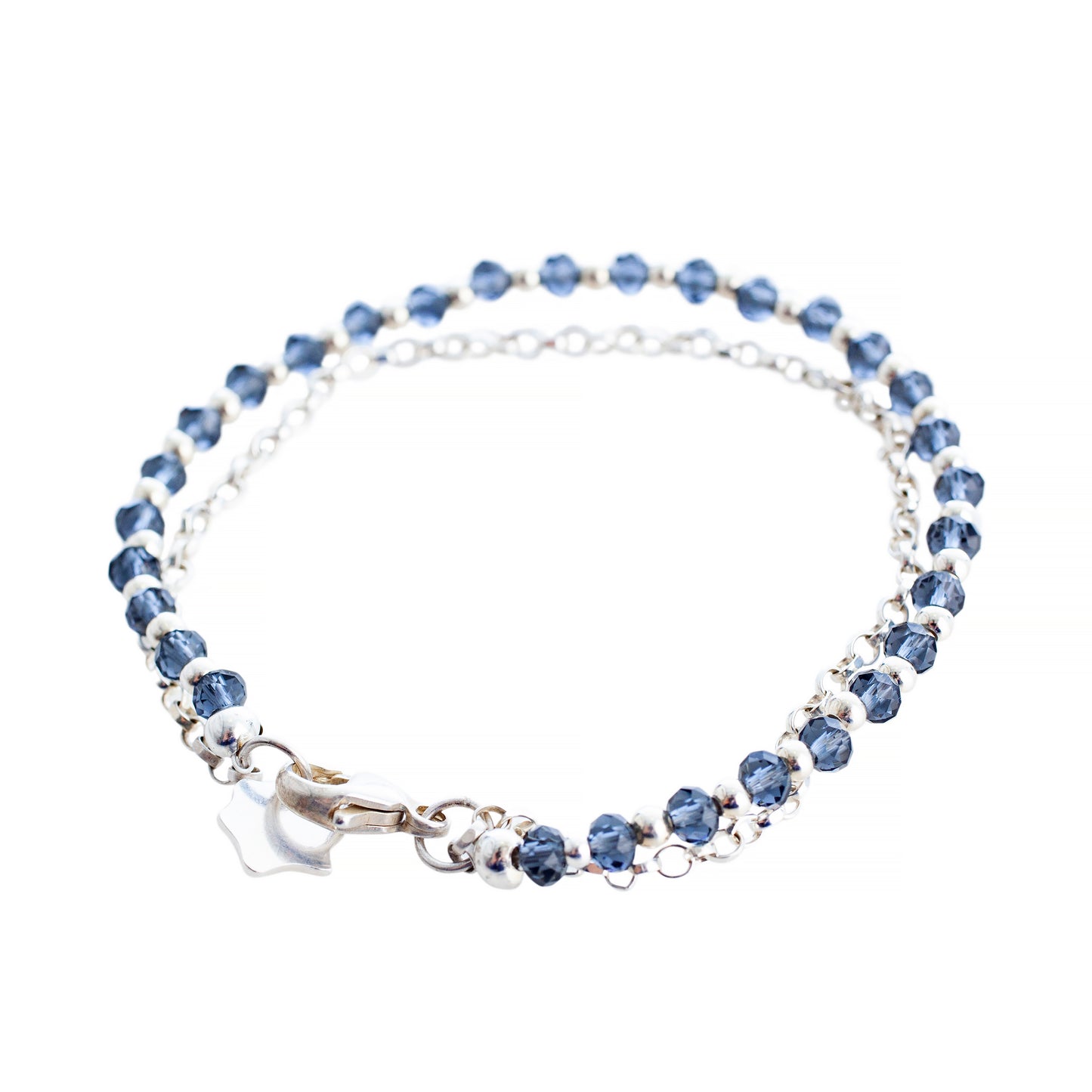 Ripple Silver and Iolite Bracelet