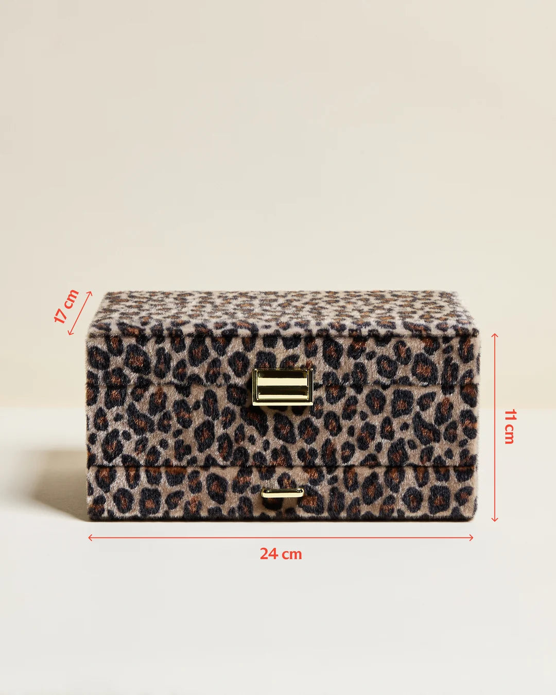 Denise leopard velvet jewelry box