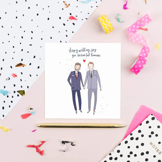 Happy Wedding Day You Beautiful Humans Men Card