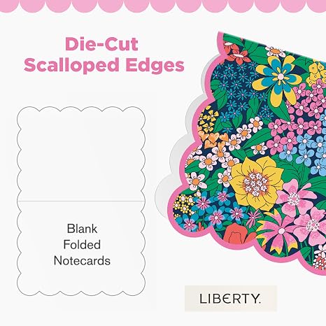Liberty 16 Scalloped Folded Notecards