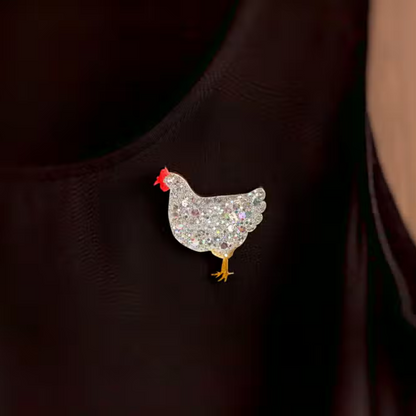 Chicken Pin Brooch