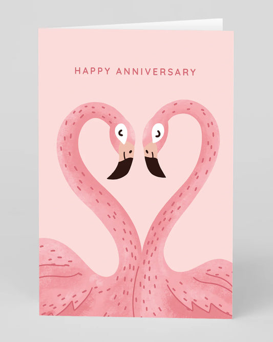 Ohh Deer Happy Anniversary Flamingos