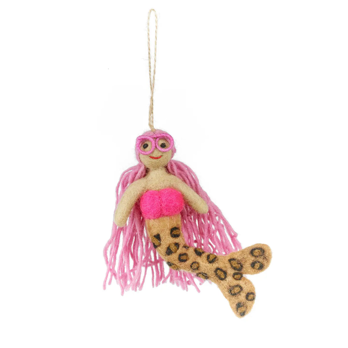 Handmade Felt Lexi Leopard Print Mermaid
