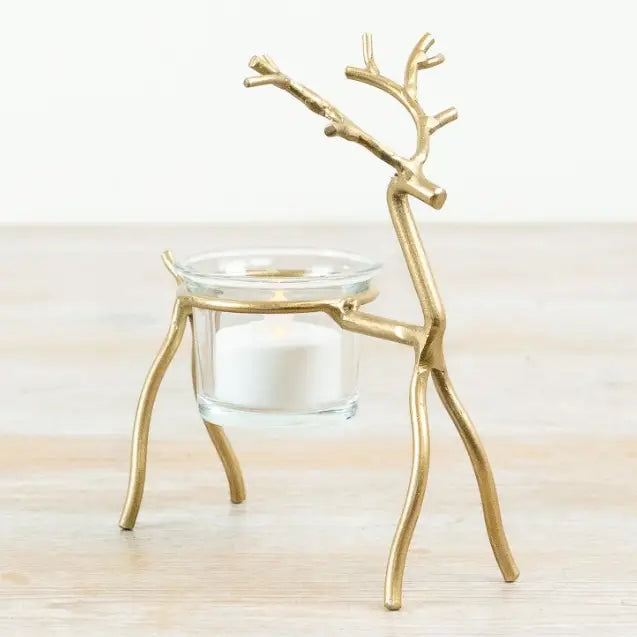 Reindeer Tea light Candle Holder, 15.5cm