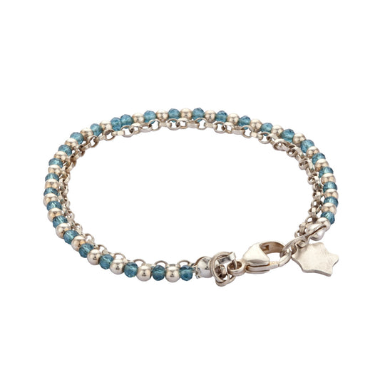 Ripple Aquamarine and Silver Bracelet