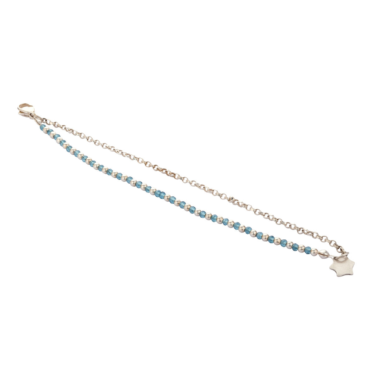 Ripple Aquamarine and Silver Bracelet