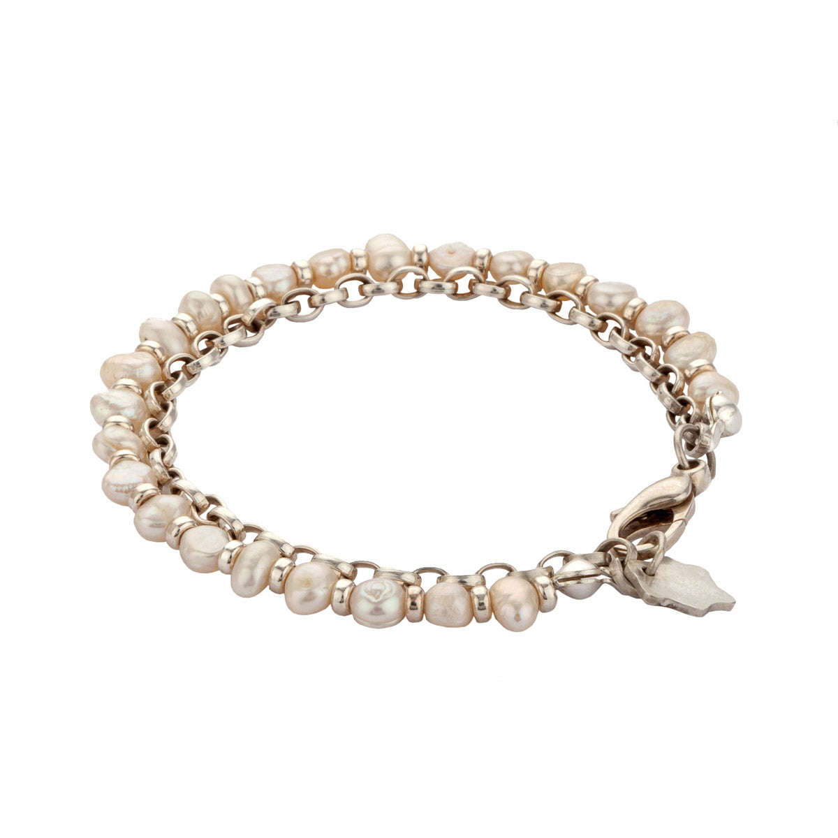 Ripple Silver and Pearl Bracelet