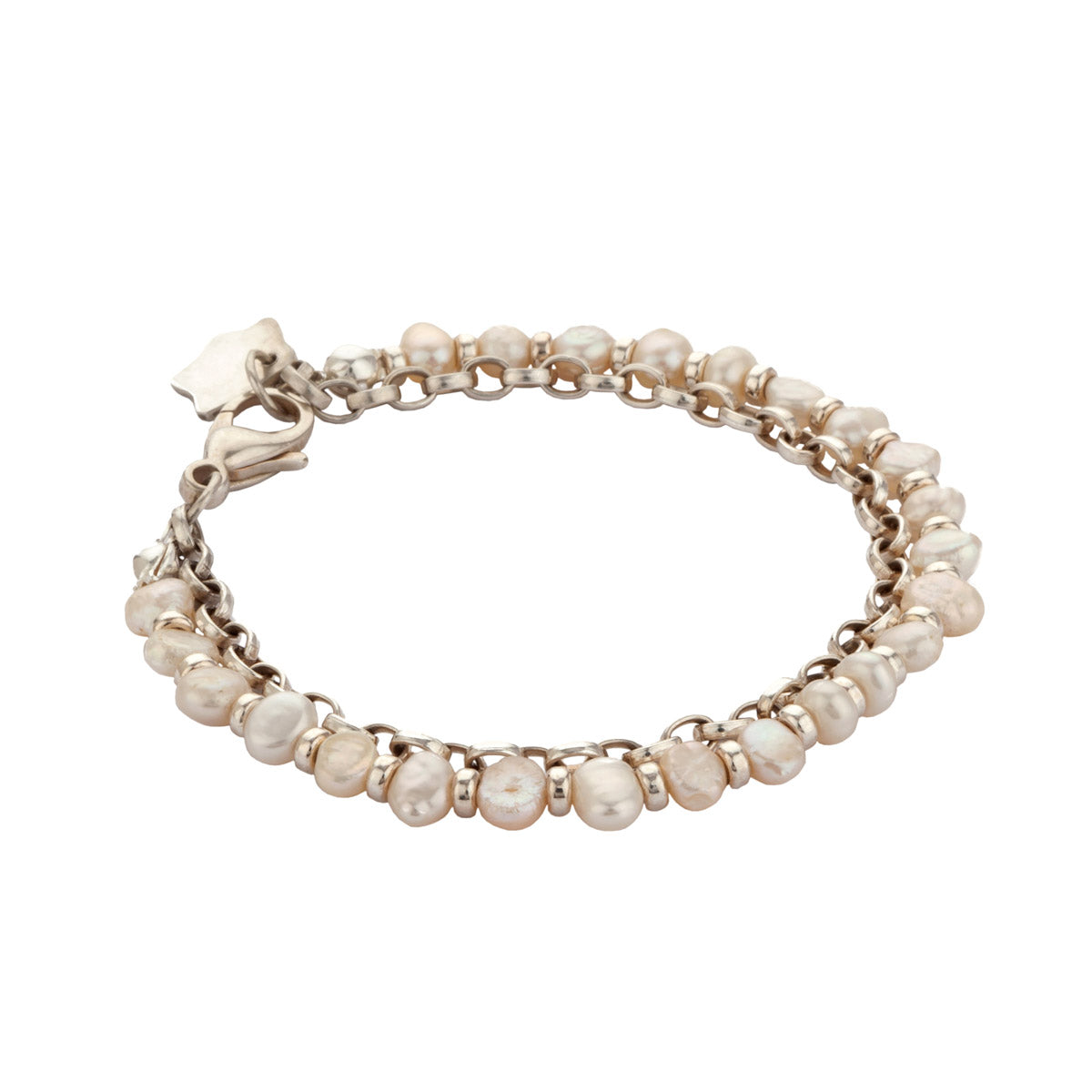 Ripple Silver and Pearl Bracelet