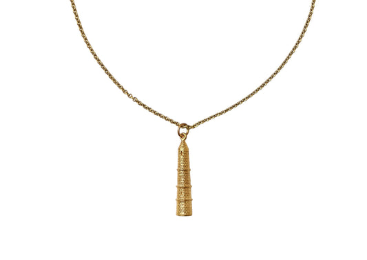 Round Tower Gold Necklace