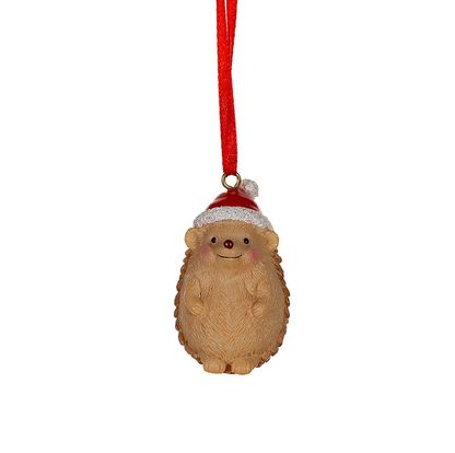 Festive Hedgehogs Hanging Decorations-Set Of 3