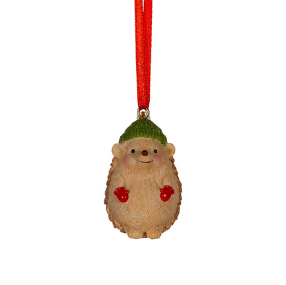 Festive Hedgehogs Hanging Decorations-Set Of 3