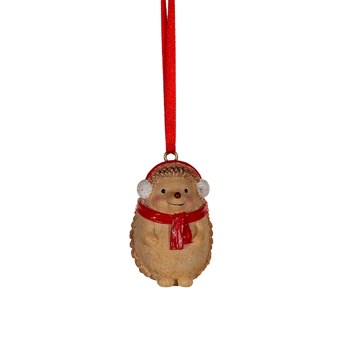 Festive Hedgehogs Hanging Decorations-Set Of 3