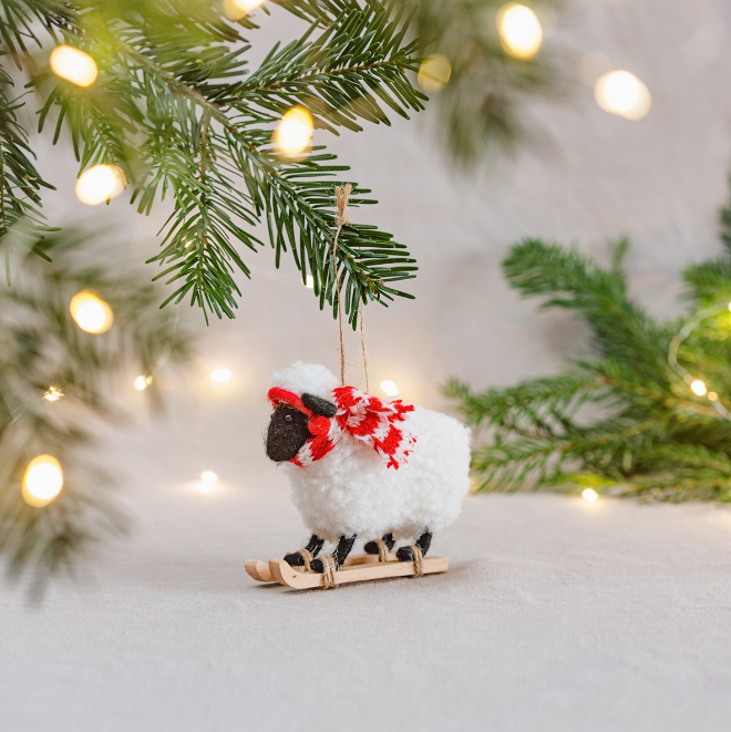 Sheep On Skis Decoration