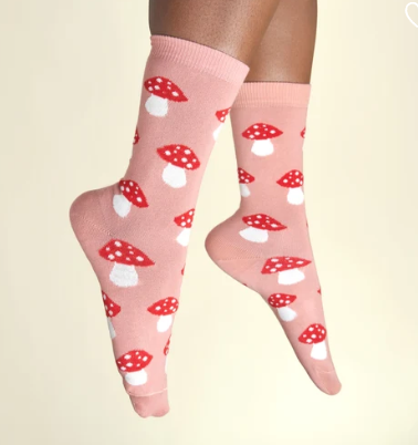 Pink Mushroom Socks
