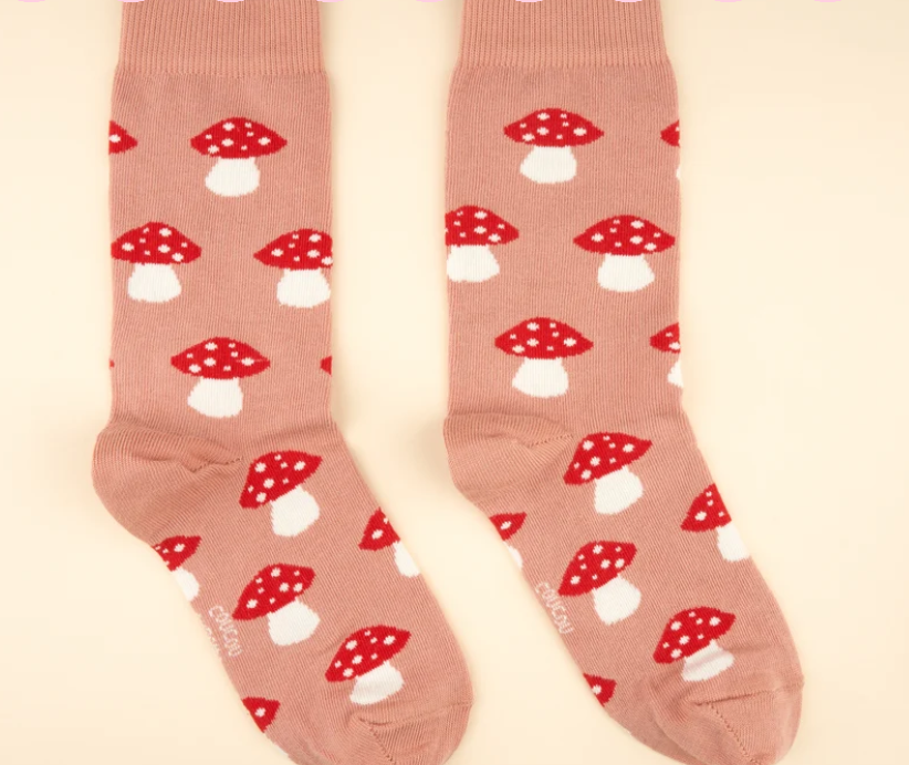 Pink Mushroom Socks
