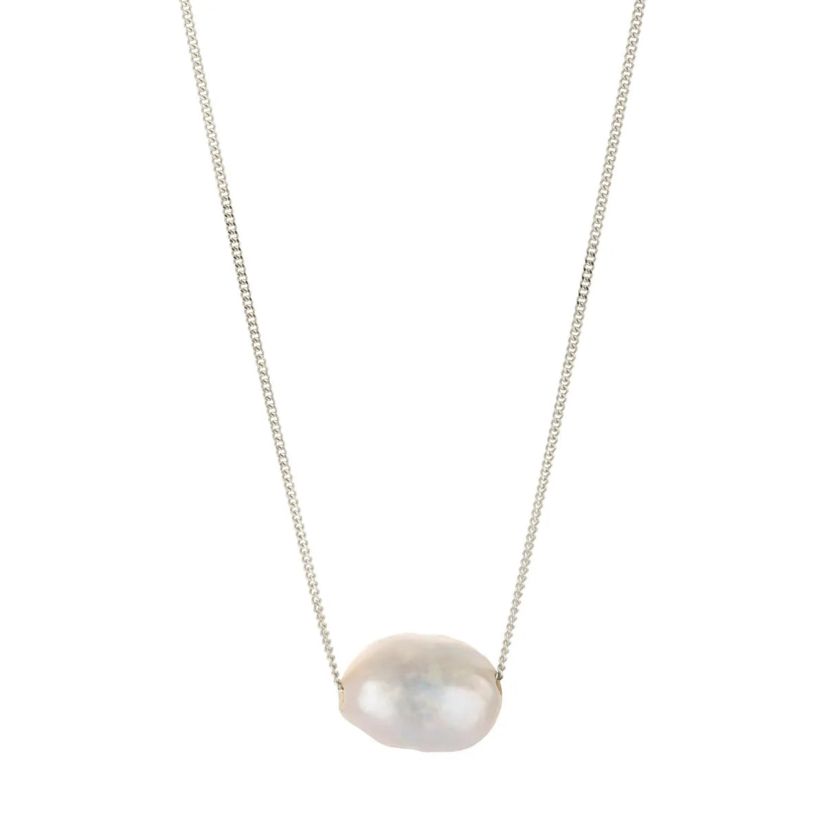 Floating Silver Pearl Pendant