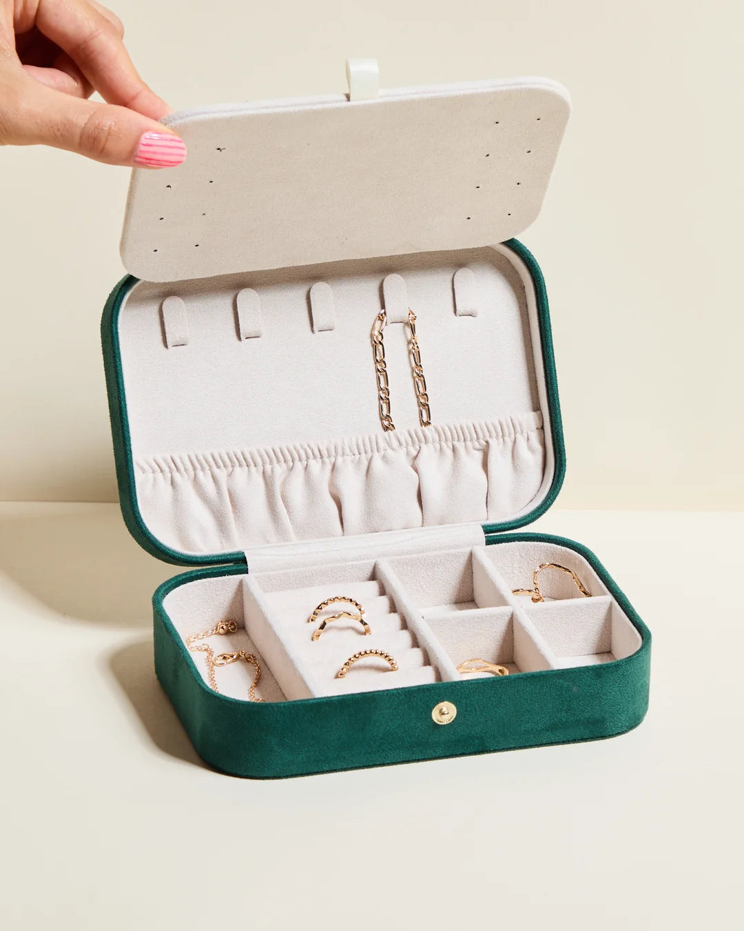 Brigitte Velvet Travel Jewelry Box