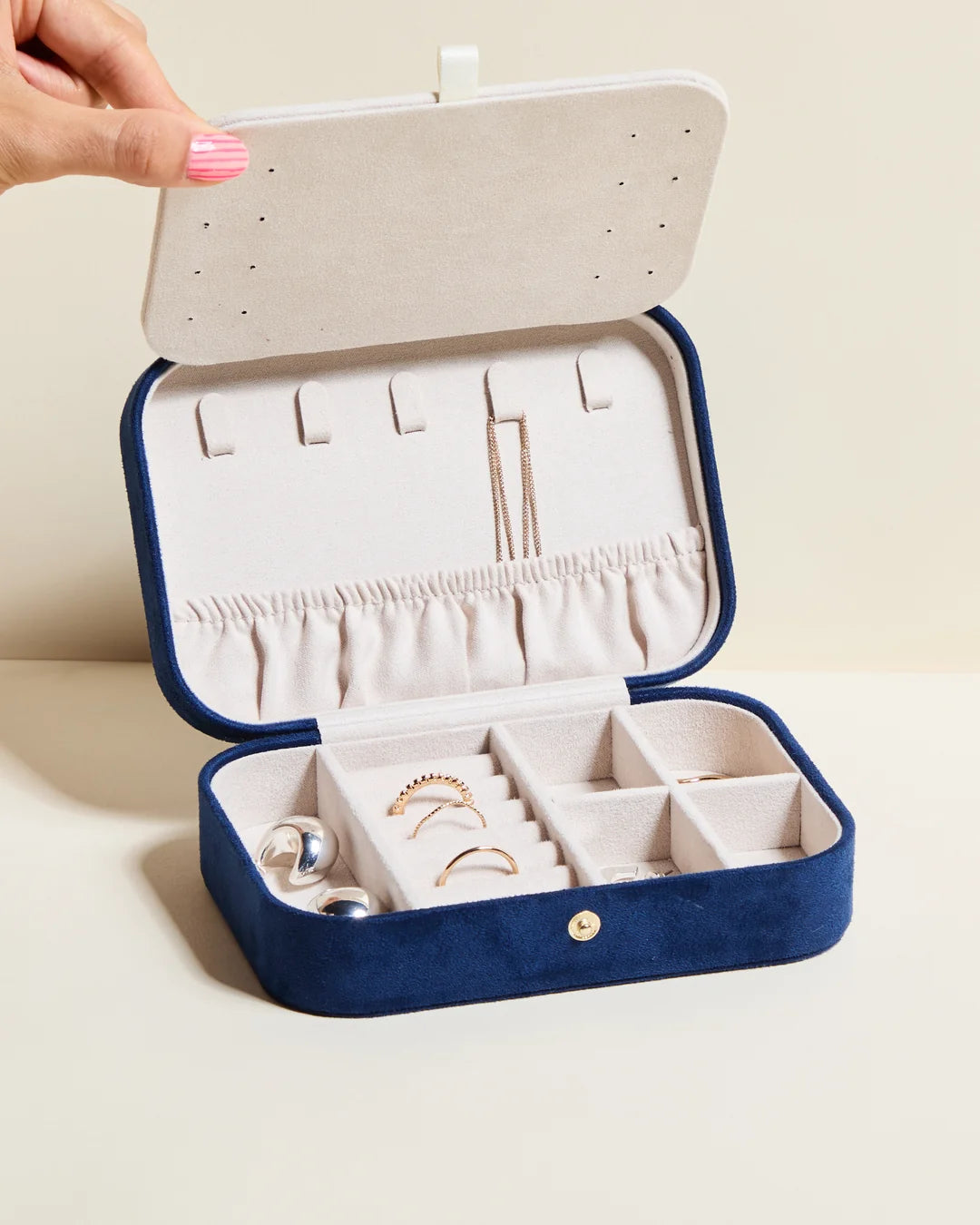 Brigitte Velvet Travel Jewelry Box