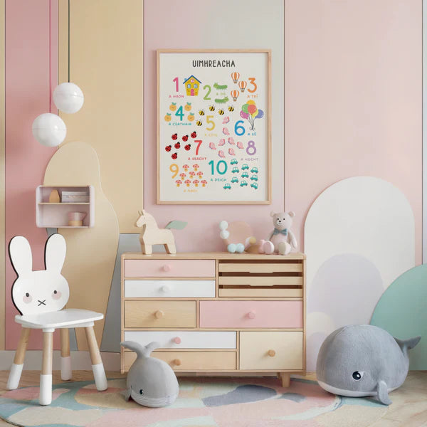 Uimhreacha Nursery - As Gaeilge Print