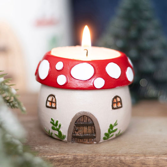 Mushroom House Tea Light Holder