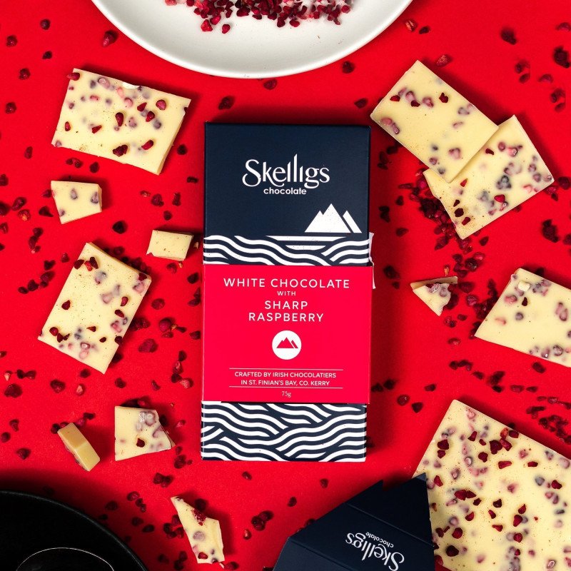 Skelligs White Chocolate & Raspberry Bar