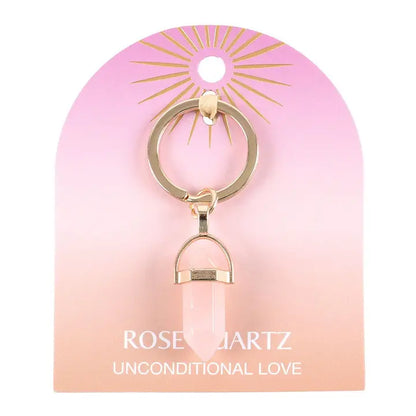 Rose Quartz Unconditional Love Keyring