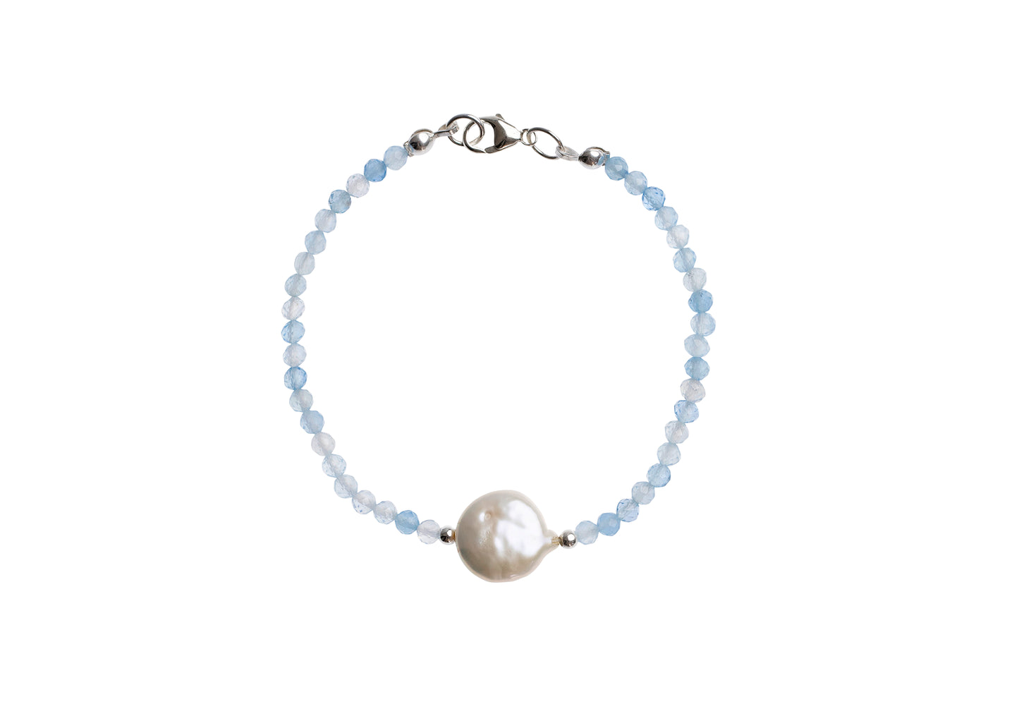 Oceana Aquamarine Bracelet - Pearl