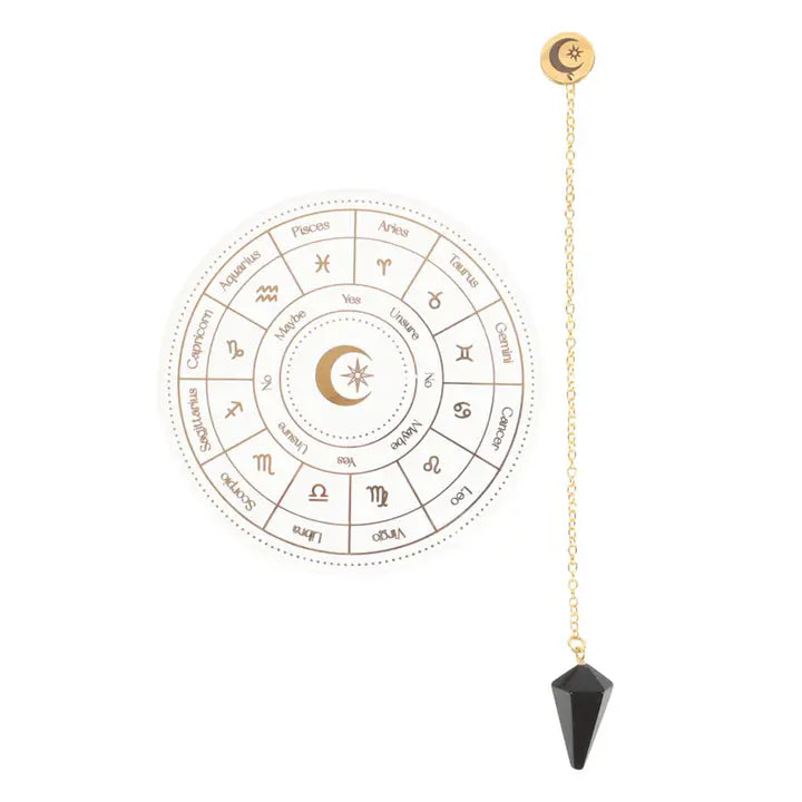 Astrology Wheel Pendulum Ceramic Divination Kit