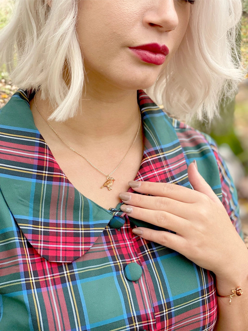 Enamel Robin Necklace