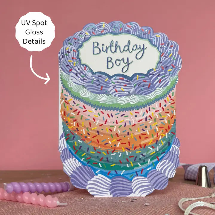 Birthday Boy Cake - Two For Joy Illustration Card