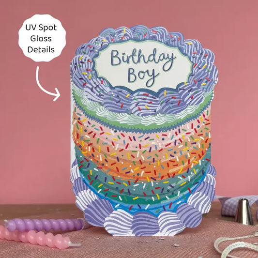 Birthday Boy Cake - Two For Joy Illustration Card