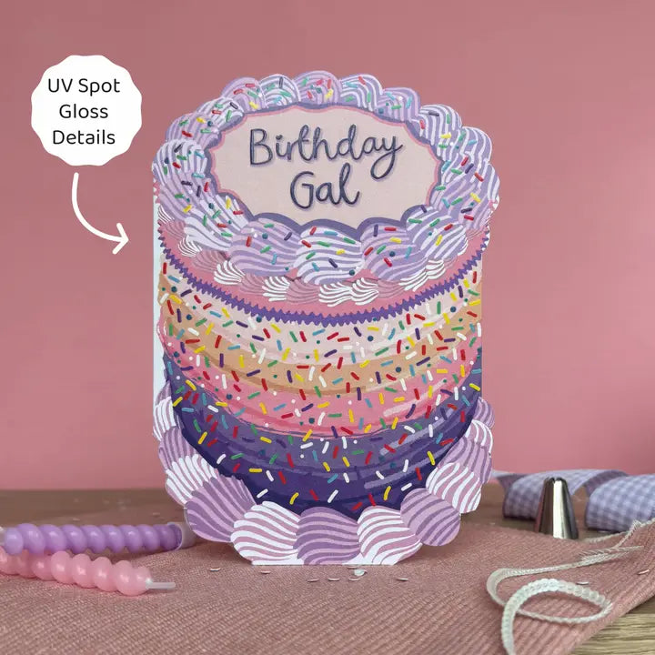Birthday Gal Cake - Two For Joy Illustration Card