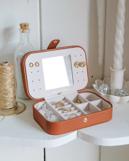 Small Brown Leather Jewellery Box