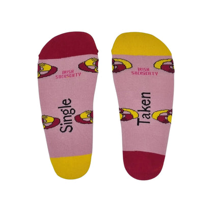 Pink Claddagh Single/Taken - Irish Socksciety
