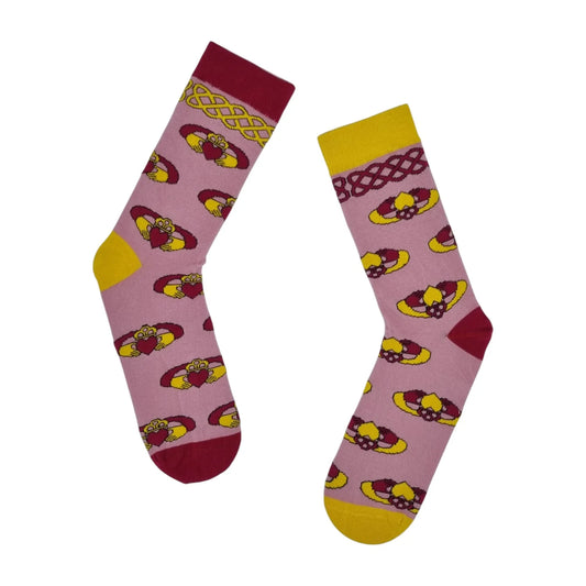 Pink Claddagh Single/Taken - Irish Socksciety