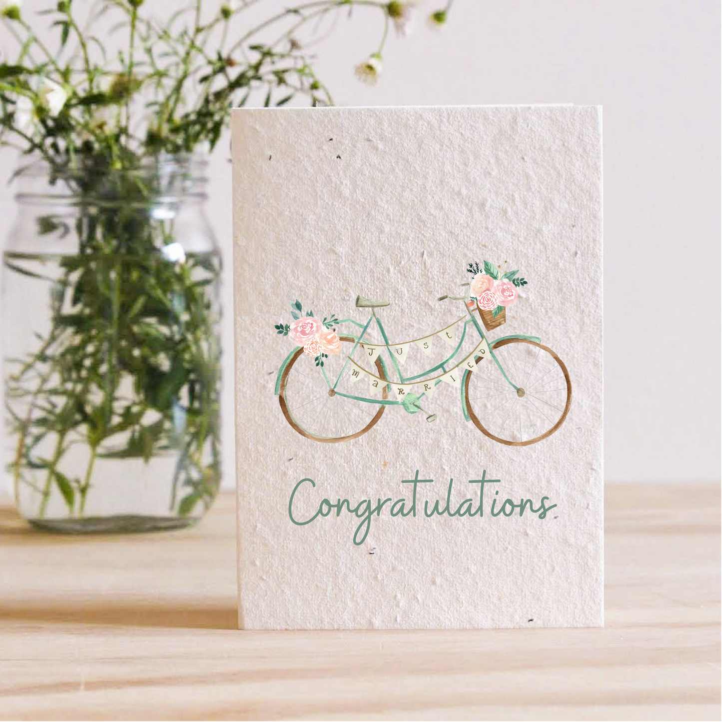 Just Married Bike - Plantable Seed Card