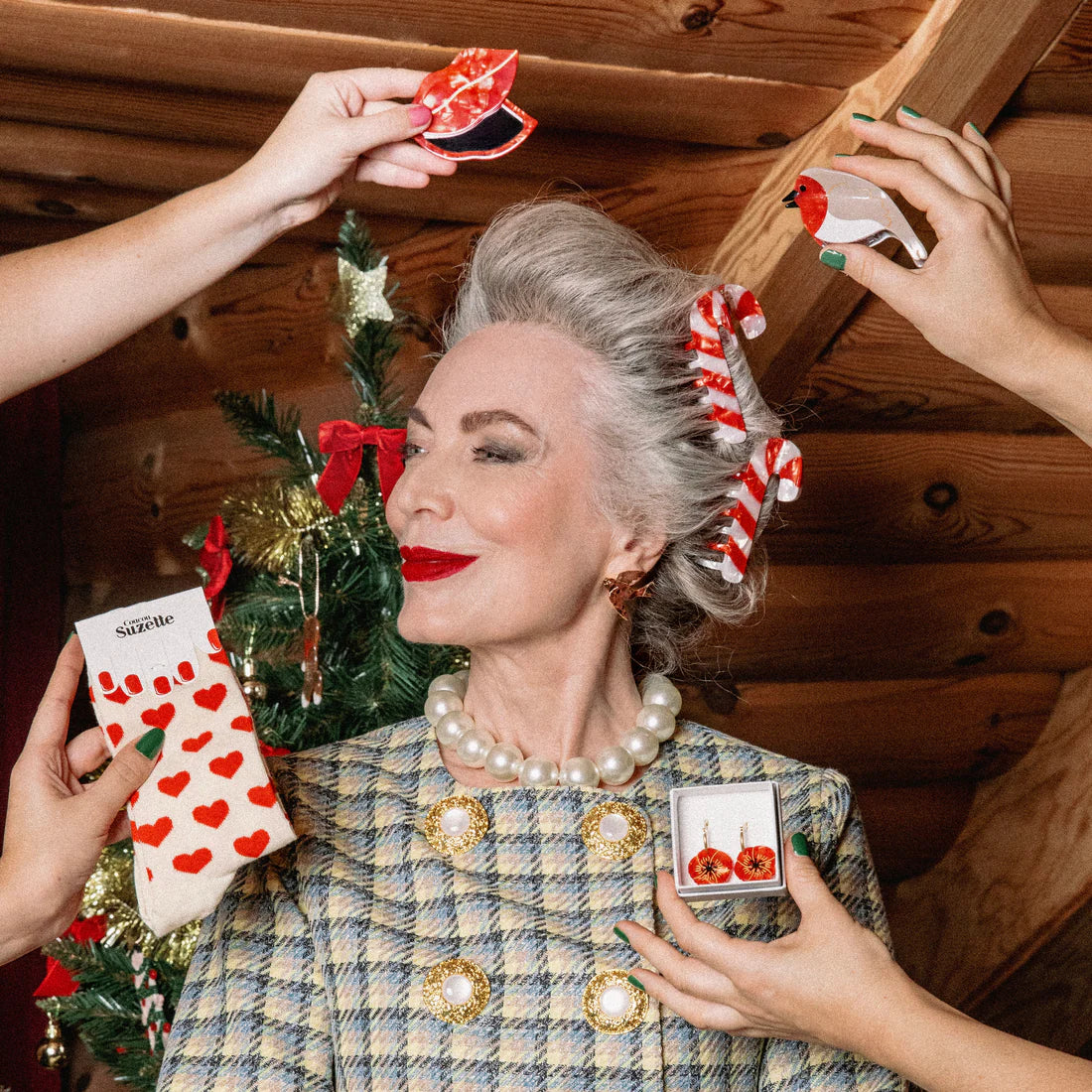 Candy Cane Hair Clip