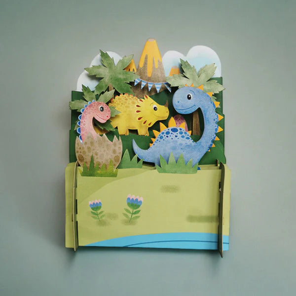 Pop Up Card 3 Cute Dinos