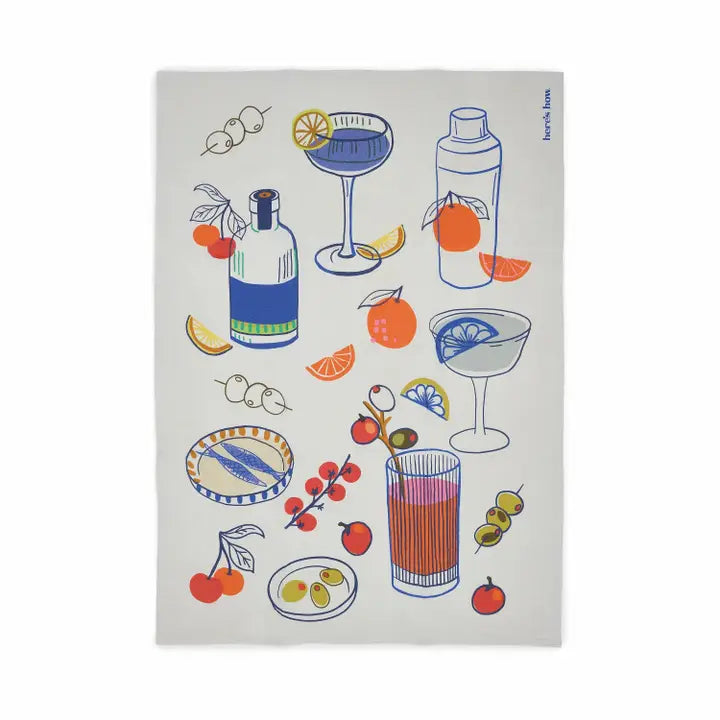 Cocktails Tea Towel