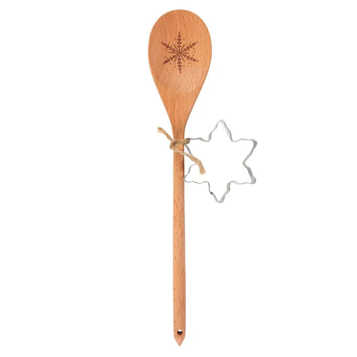 Snowflake Wooden Spoon + Cookie Cutter