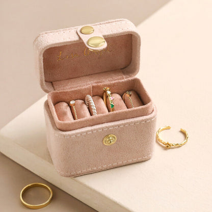 Embroidered Flowers Petite Travel Ring Box