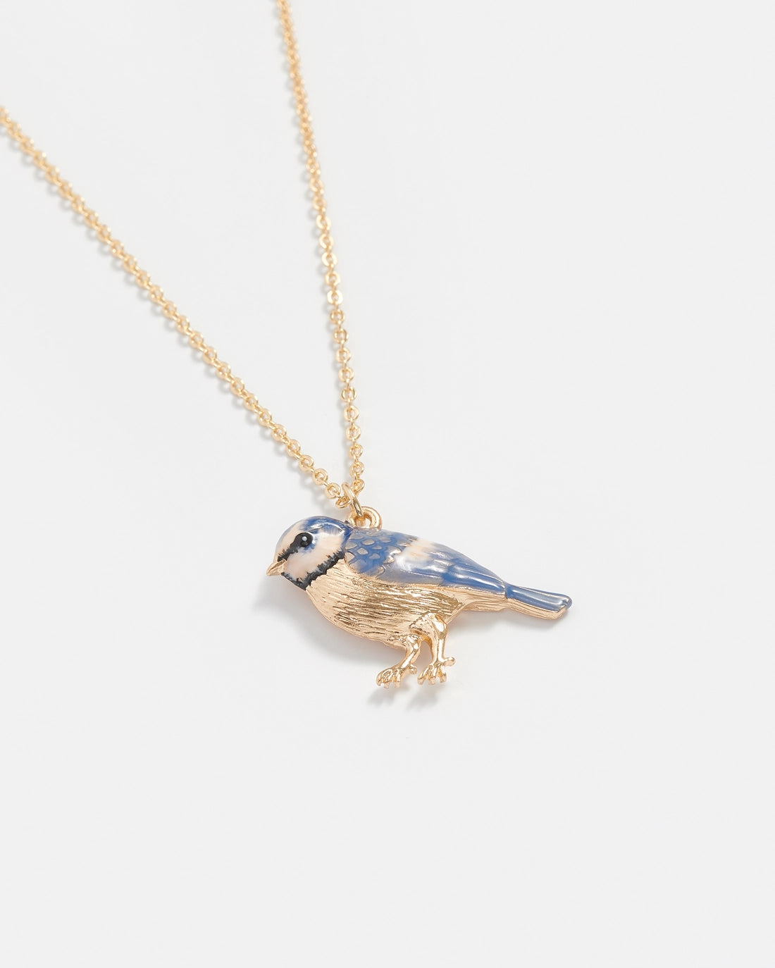 Enamel Blue Tit Necklace